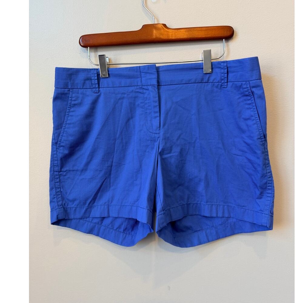 J.Crew Broken-In Chino Shorts Women's Size 10 Royal Cobalt Blue 100% Cotton
